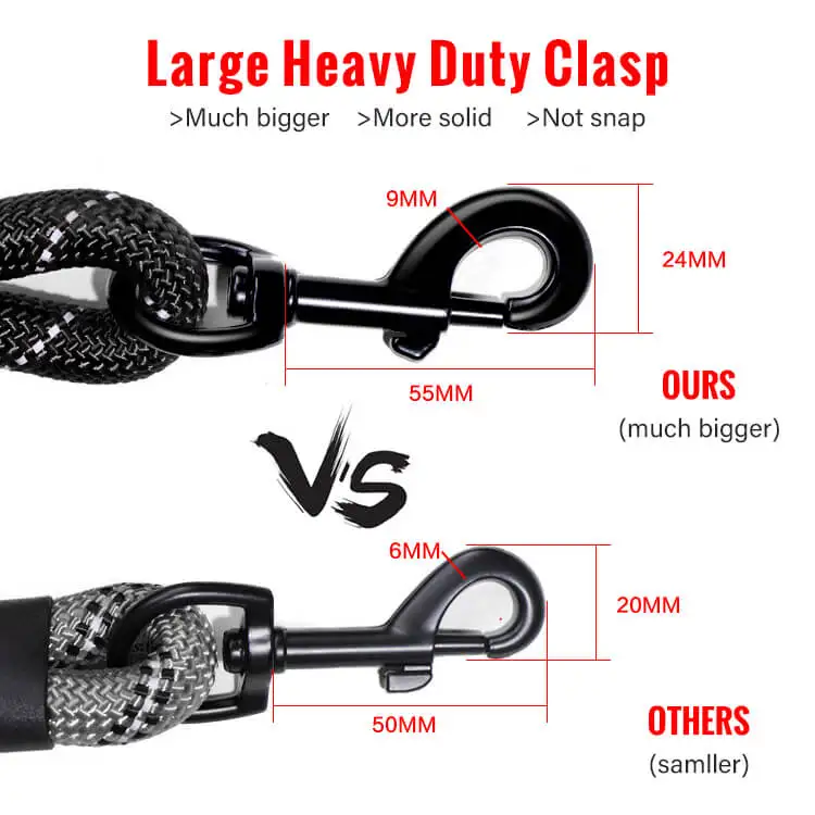 Amazon Hot selling nylon reflective soft paracord walking training heavy duty nylon rope dog leash
