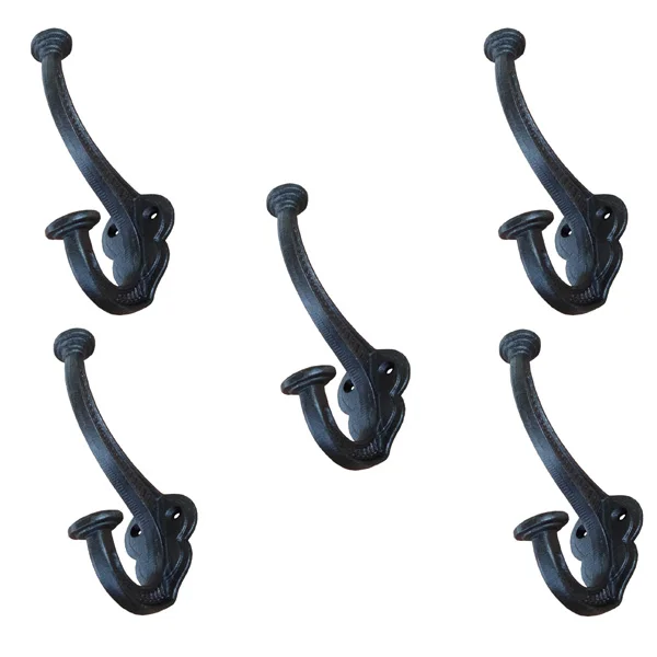 Heavy Duty  Wall Mounted Hook Antique Cast Iron  Coat Hooks/old Vintage Natural Matt Black Lacquer T the lowest  price