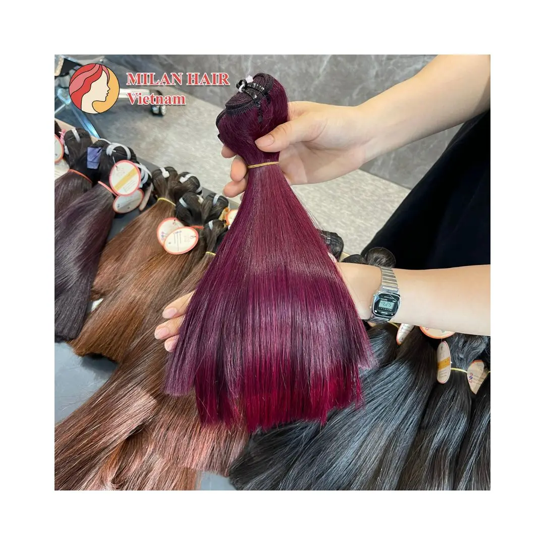 High Quality Super Double Drawn Vietnamese Virgin  Ombre Color Human Hair Cuticle Aligned  Human Hair Extension