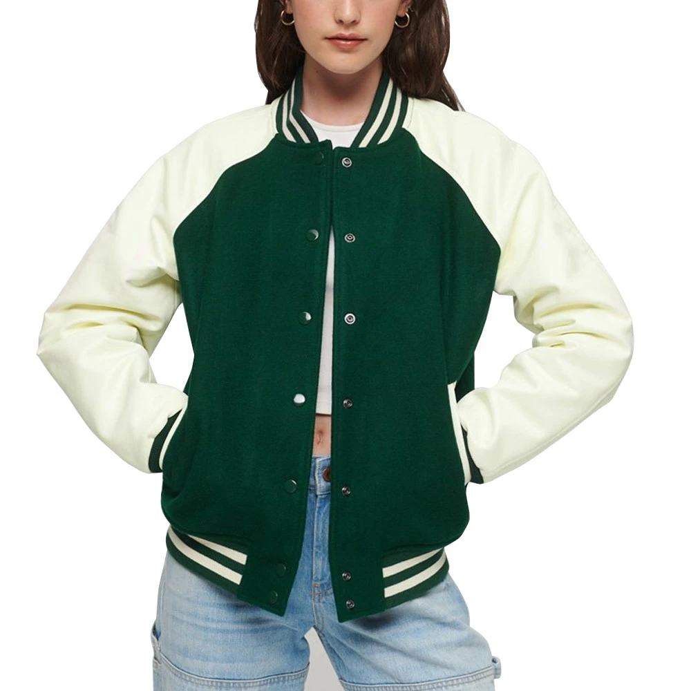 New Arrival Custom OEM Design Lightweight Women Varsity Jacket Custom Logo Long Sleeve Women Varsity Jacket wholesale 2024