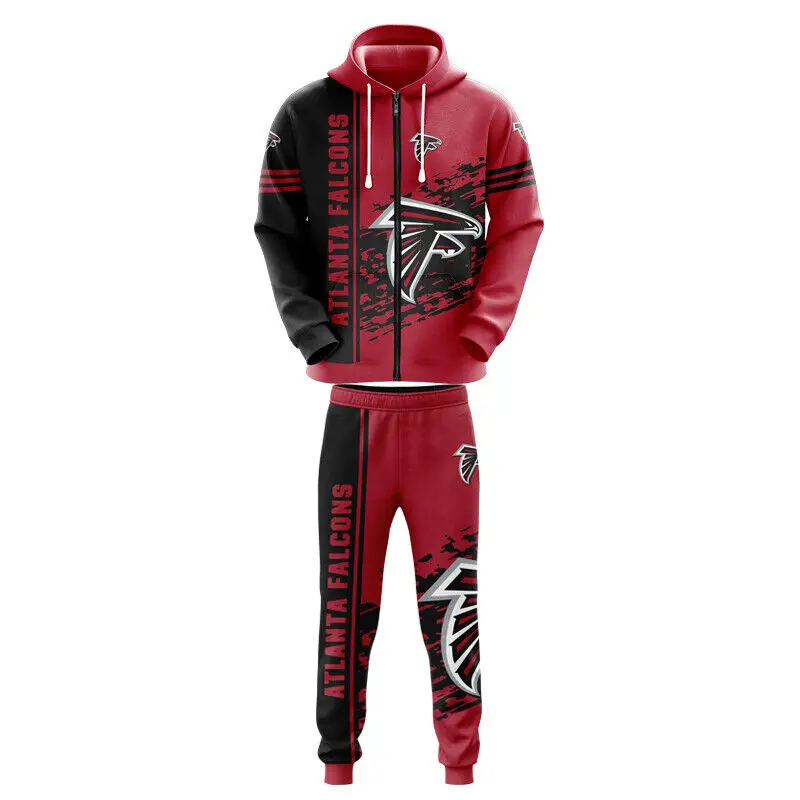Atlanta Falcons Mens Football Sweatsuit Jogging Hoodie Sweatpants Sports Suit