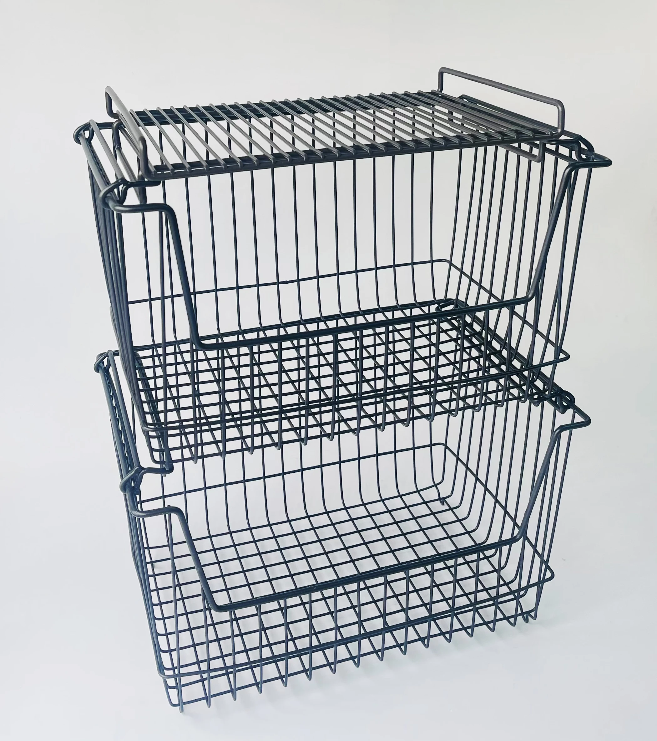 Big Wire Basket  14x10,5x9 2 Baskets 1 Cover Japan Standard Made in Vietnam