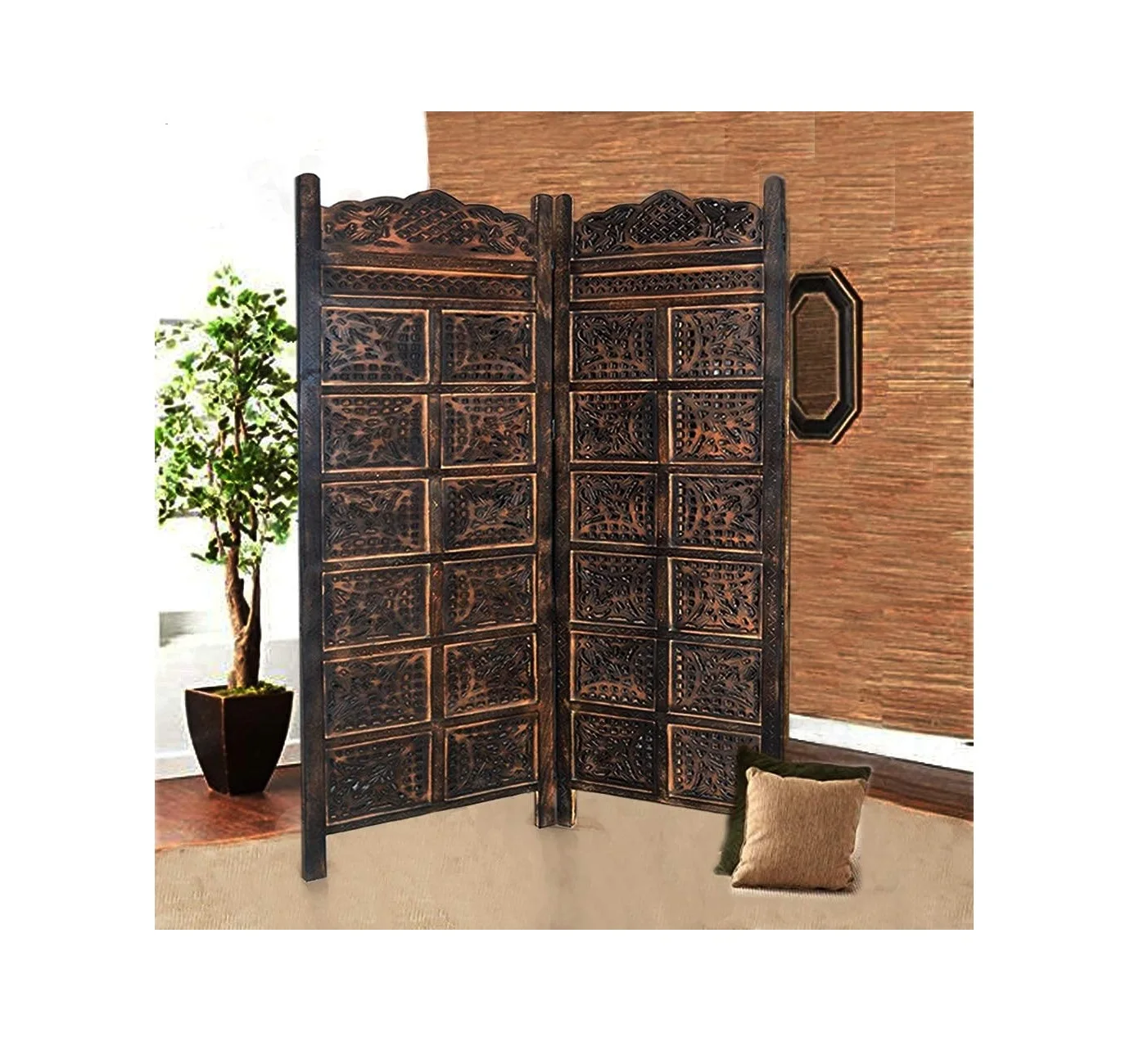 High End Wooden Modern Quality Handcrafted Wooden Divider Wall Separator Premium Designer Middle Unit for home decoration