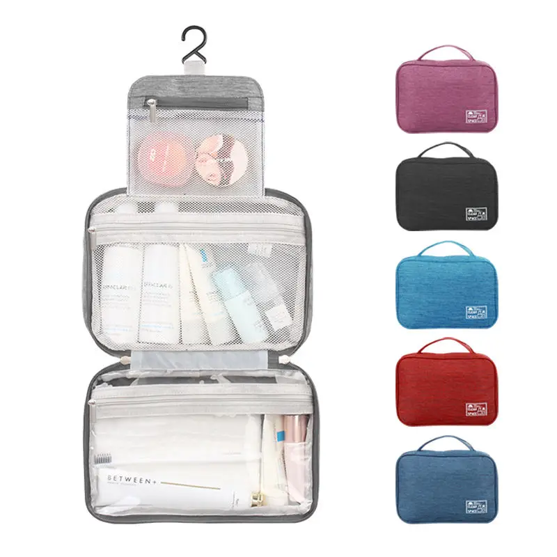 Water-resistant Makeup Cosmetic Bag Travel Organizer for Accessories Toiletry Bag Travel Bag with Hanging Hook