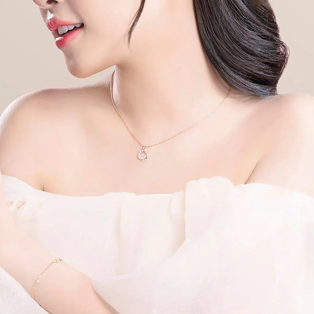 Trendy Design Pendant Chain Necklace Jewelry 14k Gold Jewelry Wholesale With Cz Stone for Women Vietnam Manufacturer DCPTB313