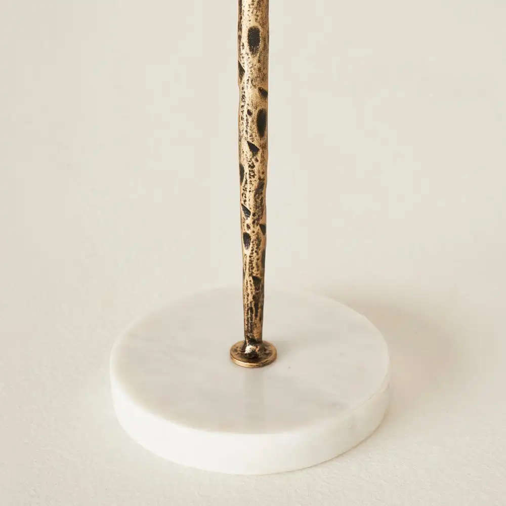 Vintage Cast Metal Marble Rim Taper Candle Holder Iron Decorative Candle Stand Wedding Dining Christmas Parties Table Lamp Decor