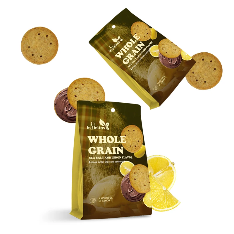 Sea Salt Lemon flavor Coarse grains biscuits Coarse grains sandwich cream biscuit