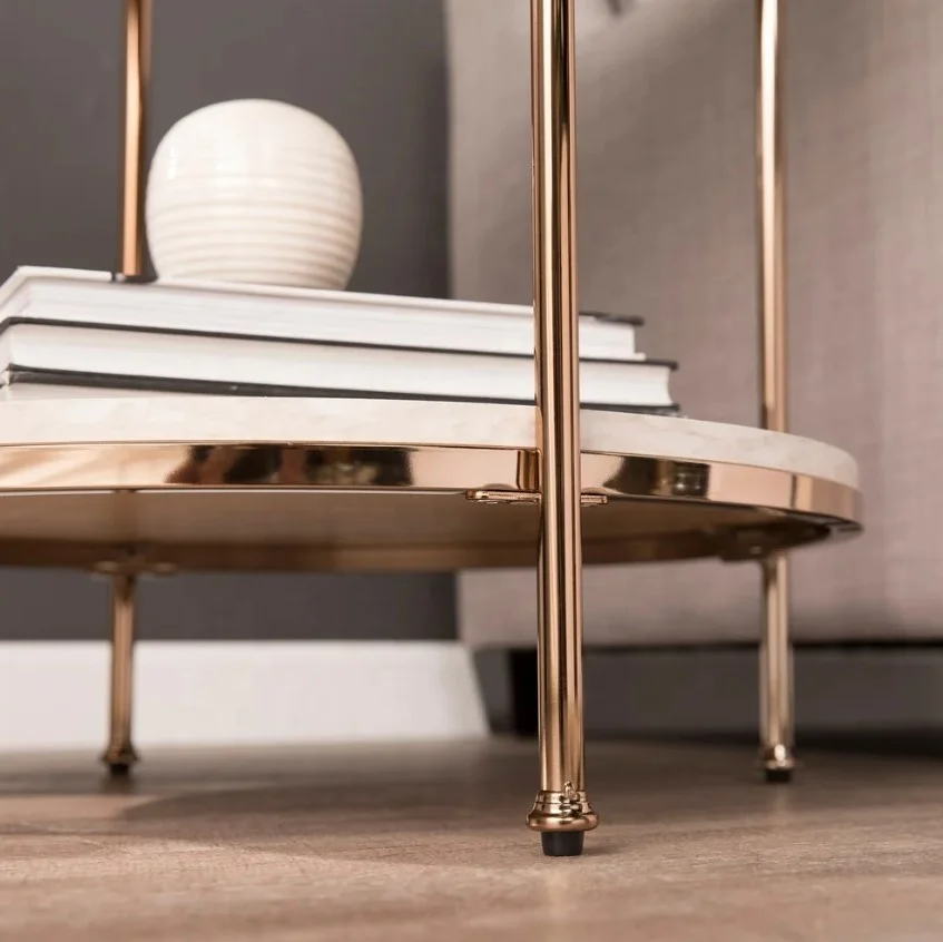 2 уровня шампанское золото мраморной столешницей журнальный столик круглый стержень для дома и мебель для спальни по лучшей цене