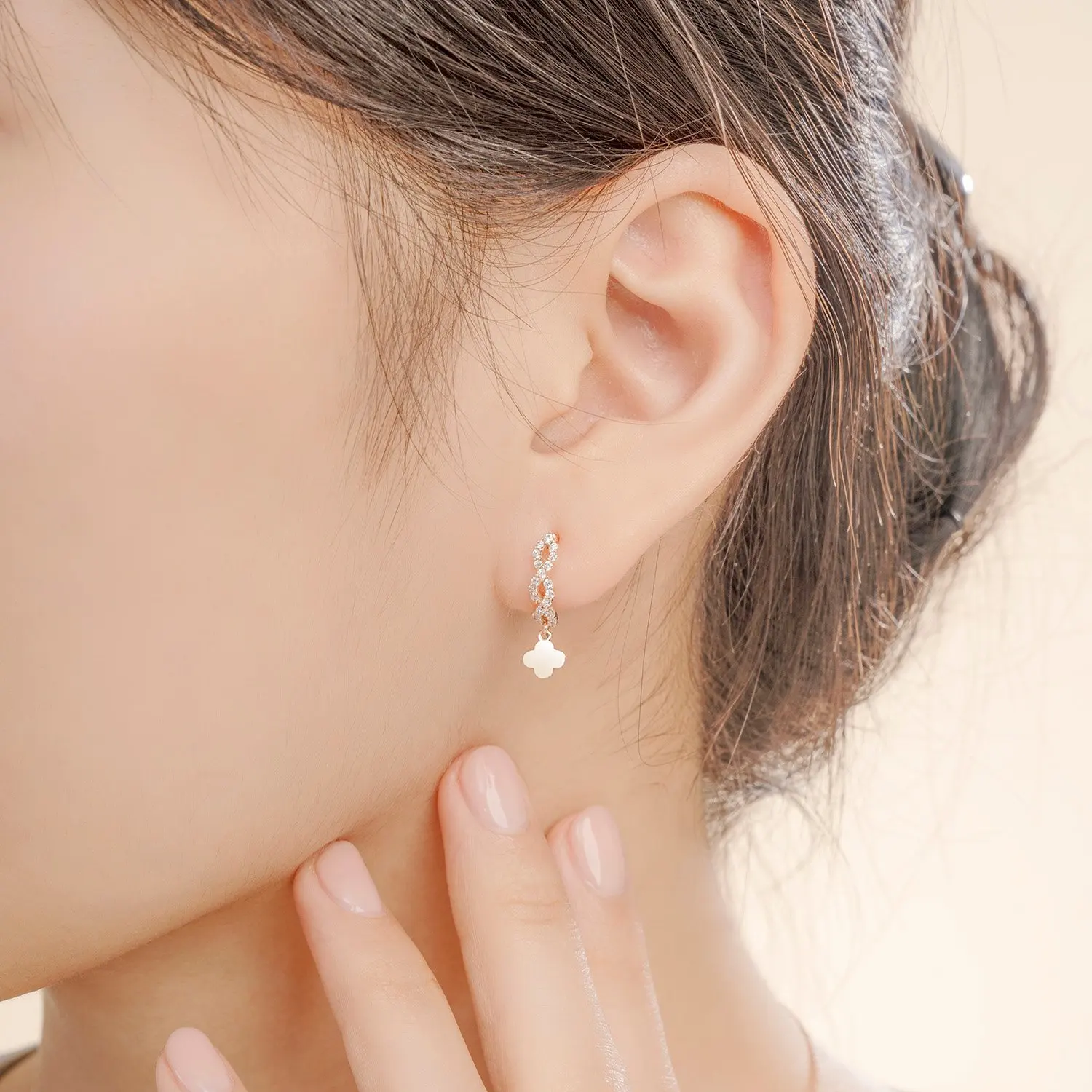 9K,10K,14K,18K solid gold stud earrings rose gold drop earrings trendy 2022 for women   - HTJ BRAND BTPTB334