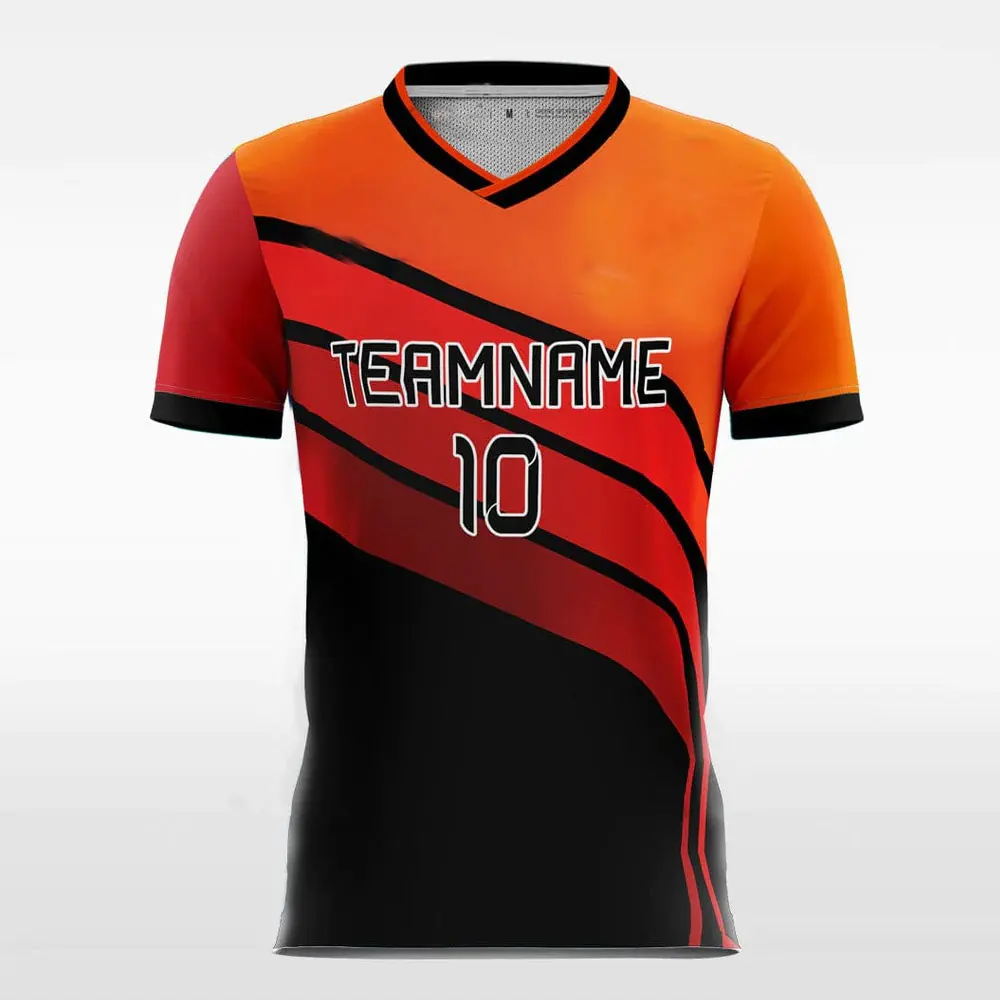 Top Quality Soccer Jersey New Style 100% Polyester Sublimation Printed V Neck Short Sleeves Sports Wear Football Jersey