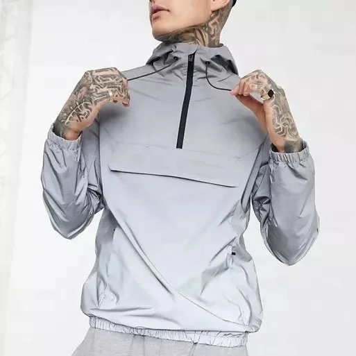 New Style OEM Wholesale 100% Nylon Running Waterproof Windproof Custom Anorak Windbreaker Jacket For Men