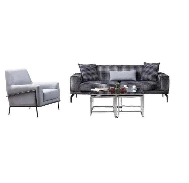 Upholstered sofa complete sofa set sofa set gray seater fabric sofa