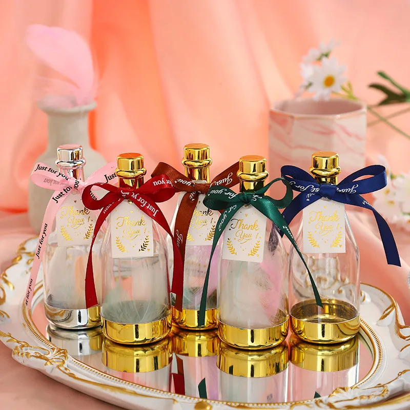 Champagne bottle Christmas candy box Transparent small wine bottle Halloween candy box Souvenir