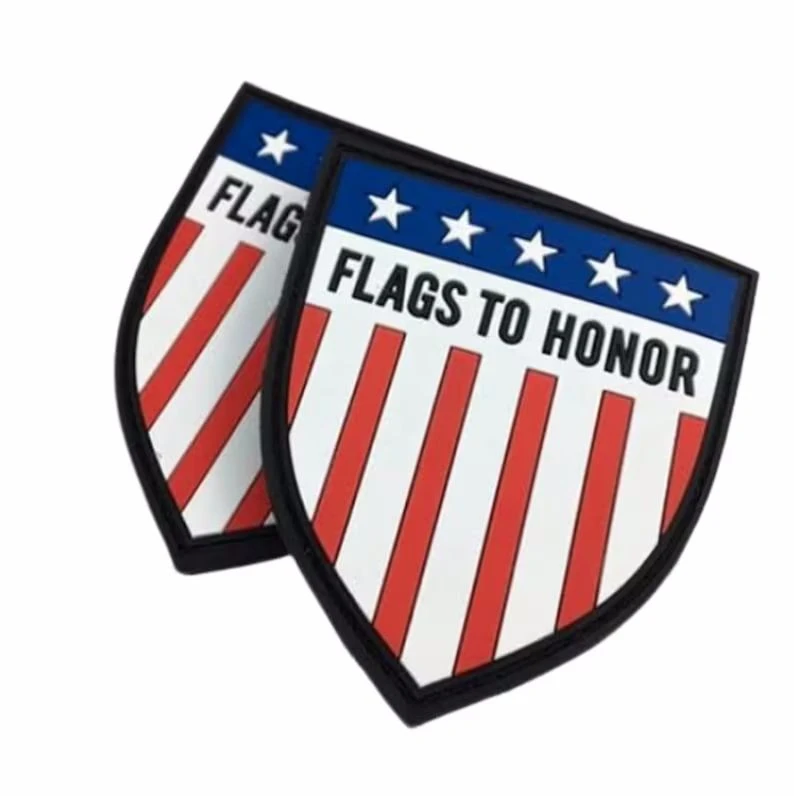 Free sample velcro soft pvc textile label wholesale 3d embossed logo custom pvc rubber tactical patch for clothing