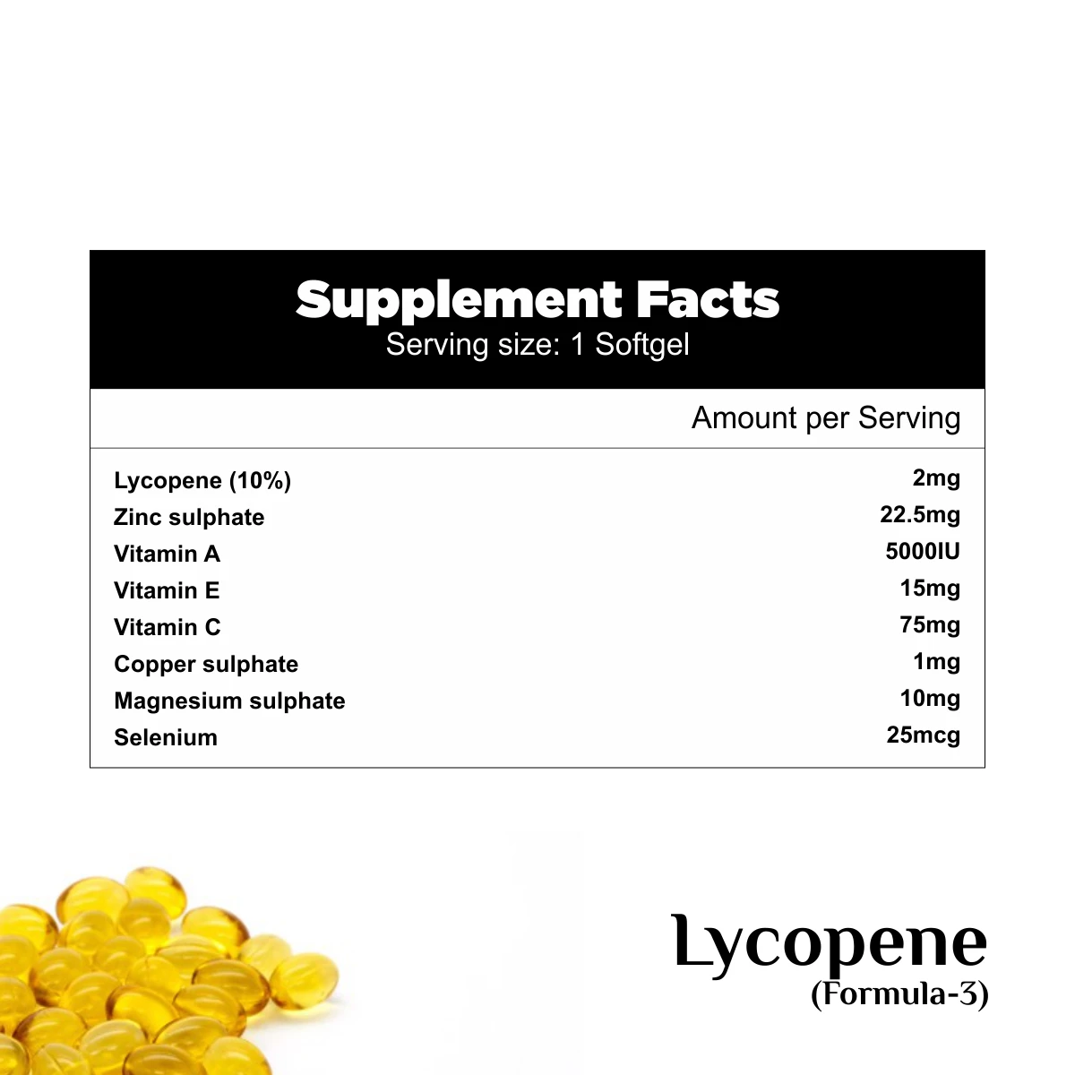 Good Quality Dietary Supplement/ Healthcare Supplements Lycopene Softgels Formula - 3 from Trusted Indian Supplier