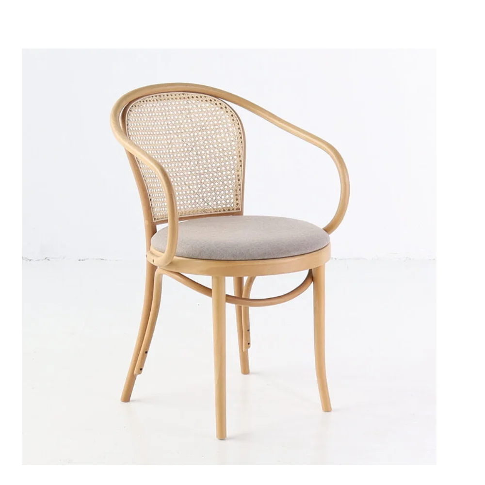 Viet Nam high quality top selling natural handmade wood and rattan arm chair dining chair for kitchen room for kitcby Lac Viet