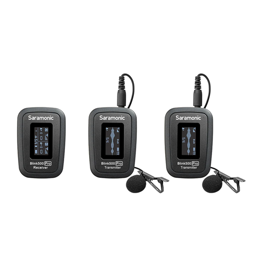Saramonic Blink 500 Pro B2 TX+TX+RX 2.4GHz Micro-Wireless Dual Lavalier System w/Out for Cameras & Mobile