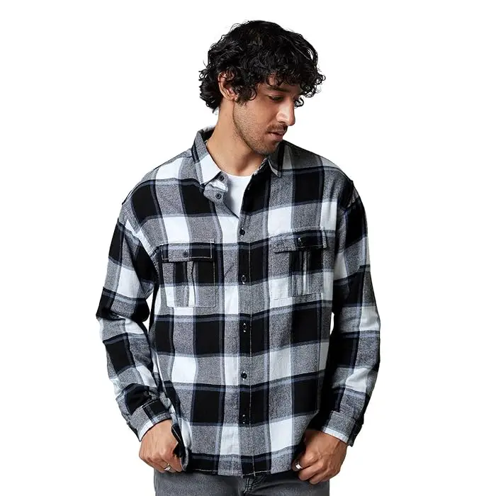 100% Cotton Grey White Color Men Utility Shirts Shirt For Men Casual Half Sleeves Regular Fit Printed Stylish Lat