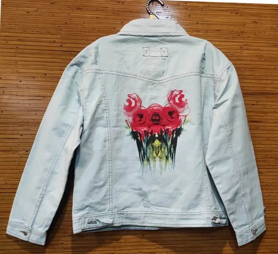 Spring custom denim jacket black denim jacket women denim jacket oversize stock lot from Bangladesh