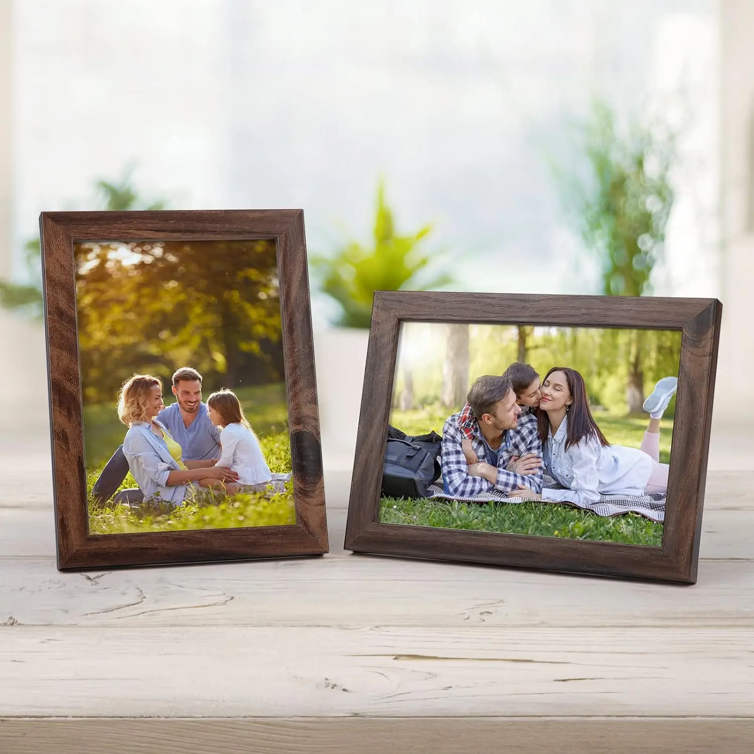 5x7 Picture Frame Brown Set of 12, Multi Rustic Walnut Wood-Color 5 by 7 Photo Frames Bulk for Wall or Tabletop Display