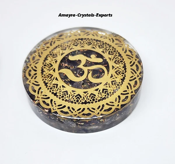 Orgone Gemstone Amethyst Ohm Pendant Natural Handmade wholesale Orgone Necklace For sale Buy Online from Amayra Crystals Exports