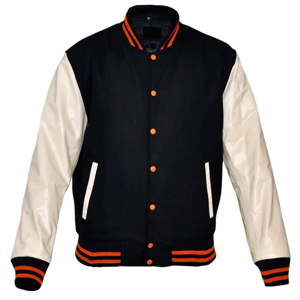 Custom Wool Varsity Jackets with Leather Sleeves - Designed for Men and Women Quilted Lining Letterman Jackets