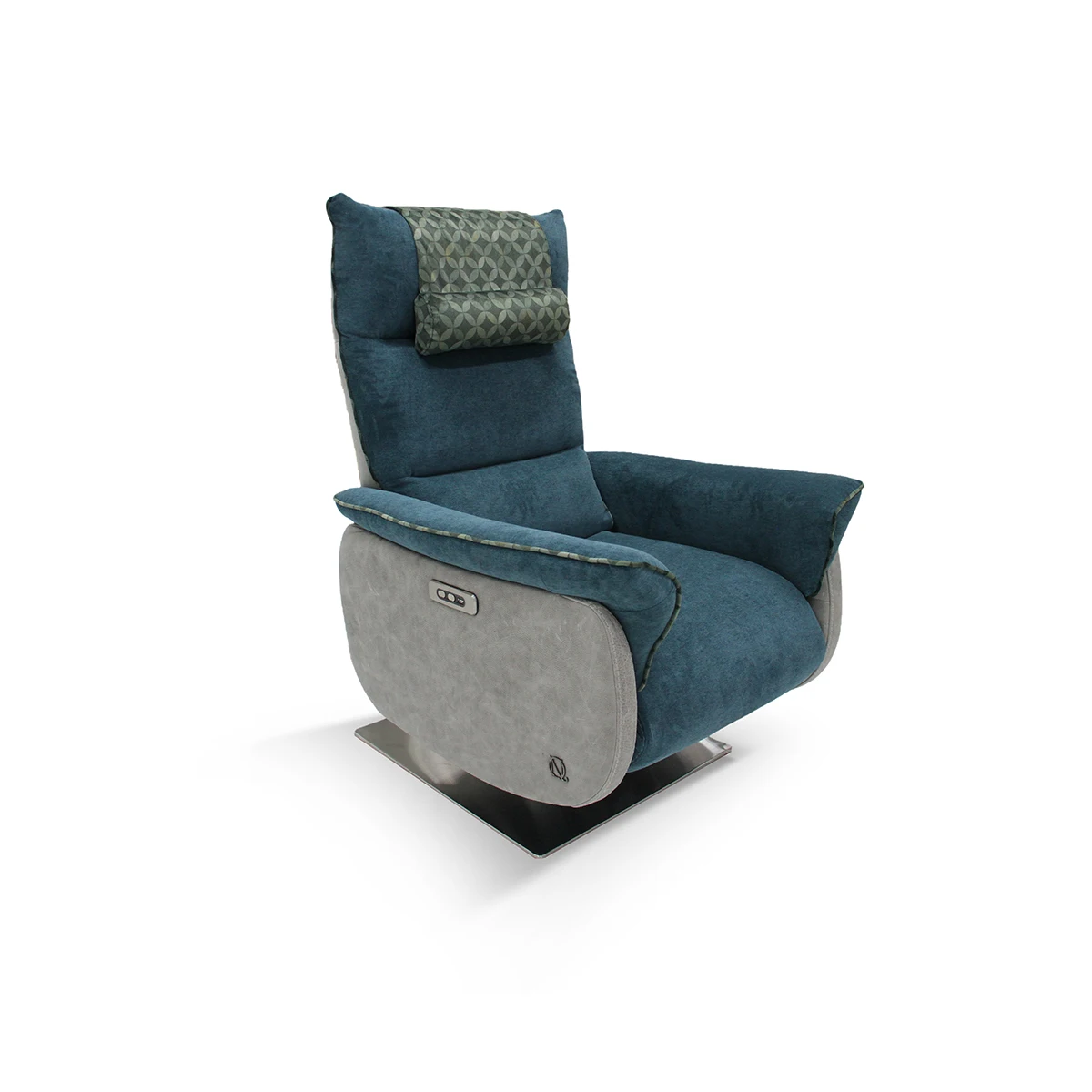 100% Italian Electric Recliner Mechanism Innovative Design Extra Comfort USB Socket Modern Fabric Upholstery