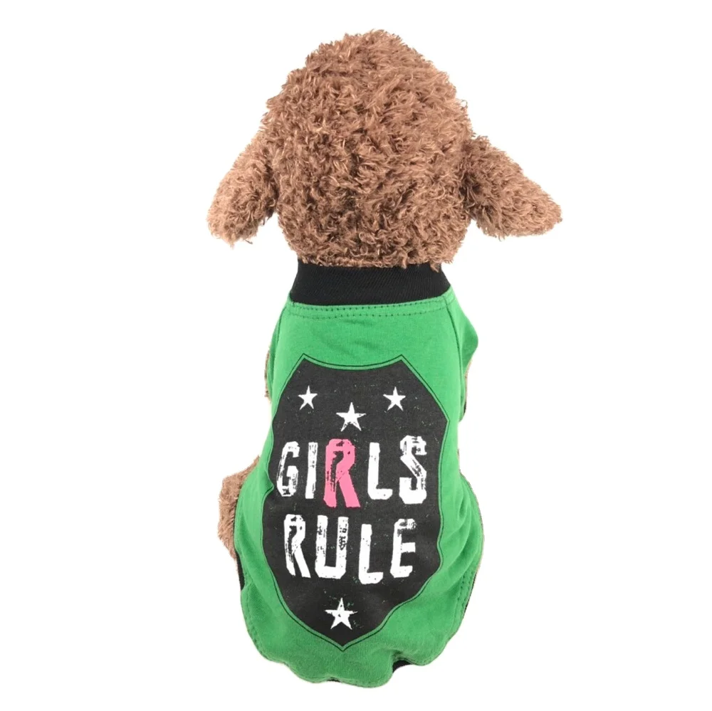 Sporty Green T-shirt puppies & dogs clothes custom Summer outfit 100% cotton made in Vietnam reasonable price