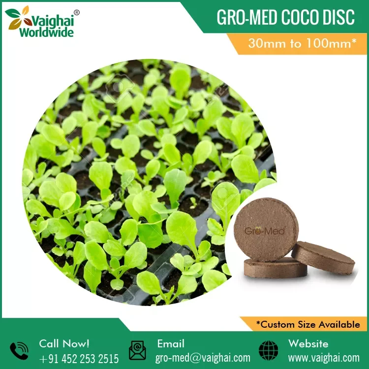 Round Shape Dice Coco Peat From India Gro-Med Coco Pith Disc Best Price Top Manufacturers Of Cocopeat.