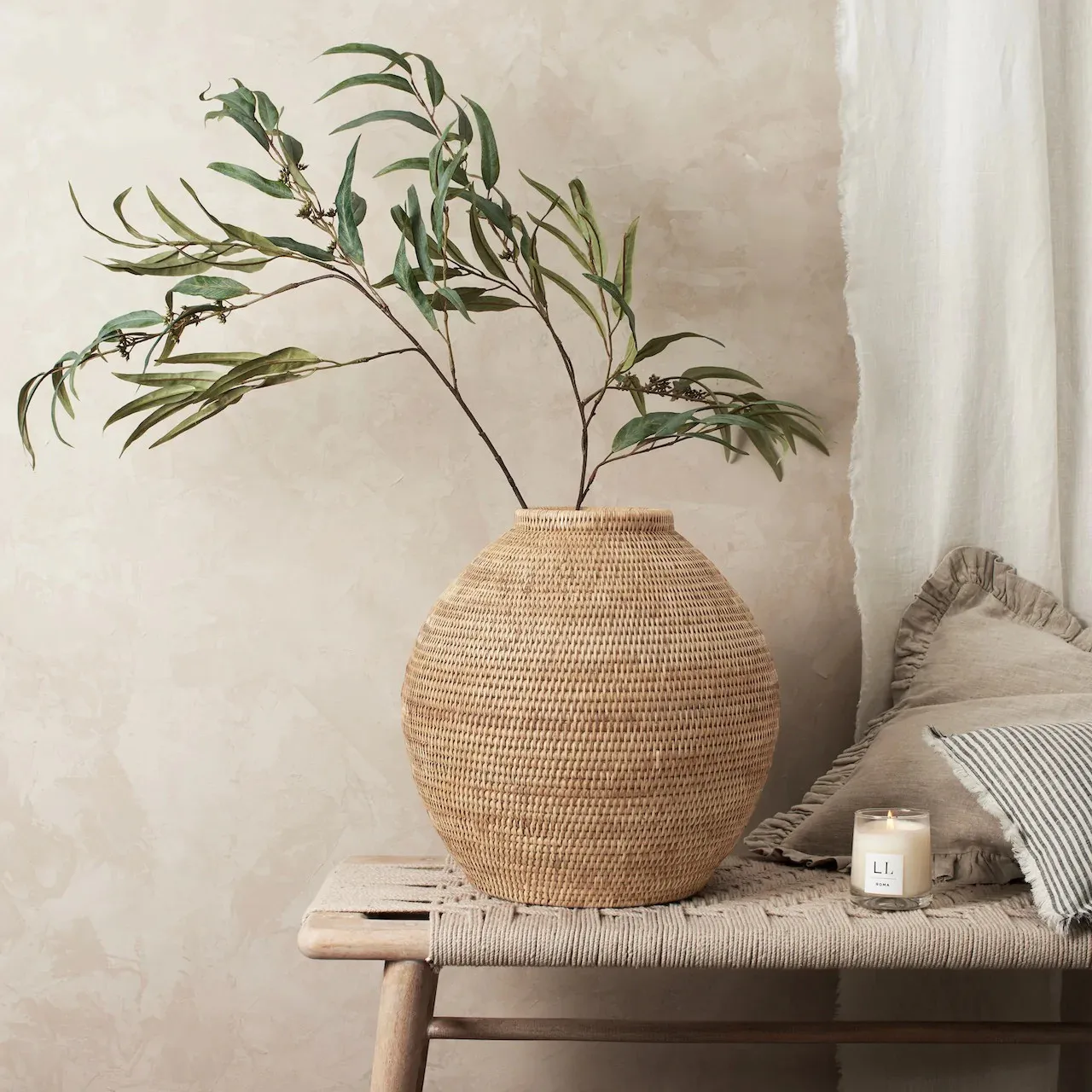 Ваза из ротанга ручной работы украшение для дома винтажная Цветочная бутылка античное растение