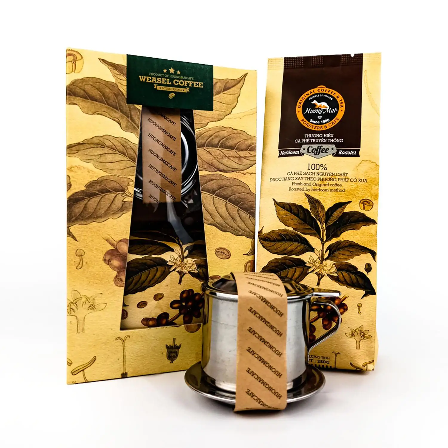 Best Selling Vietnamese Weasel Coffee Gift Box Net Weight 250g Huong Mai Brand