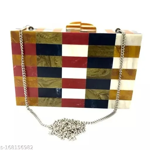 Stone Clutch Luxury Design Handmade Bags Silver Evening Designer Ready Stylish Acrylic Clutch Bag Resin Purse