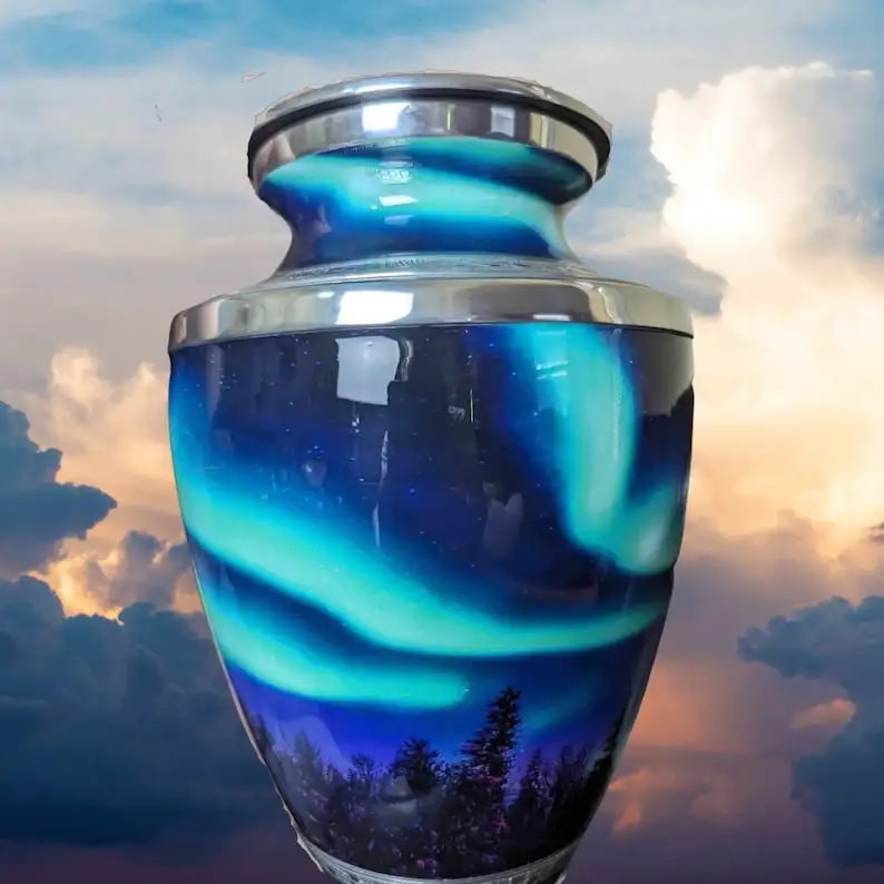 Aurora Urn for Adult Human Male and Female The Northern Lights Urn for Cremation