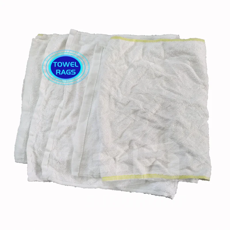 Super absorption Multipurpose wiping rags cut used workshop towel rags White Terry Towel Rags Cleaning Cloths