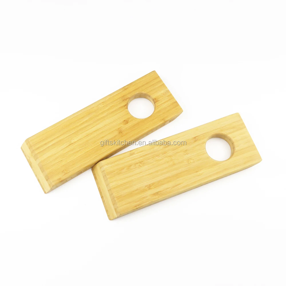 Wholesale Natural Custom Bambu Wine Balancing Tilting Rack  Bamboo Balance Wine Bottle Holder