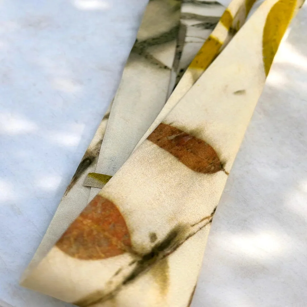 Wholesale Ecoprinted Pure Silk Eucalyptus Tie Luxury Stylish Modern Formal Business Custom Made Leaf Print Neckties for Men