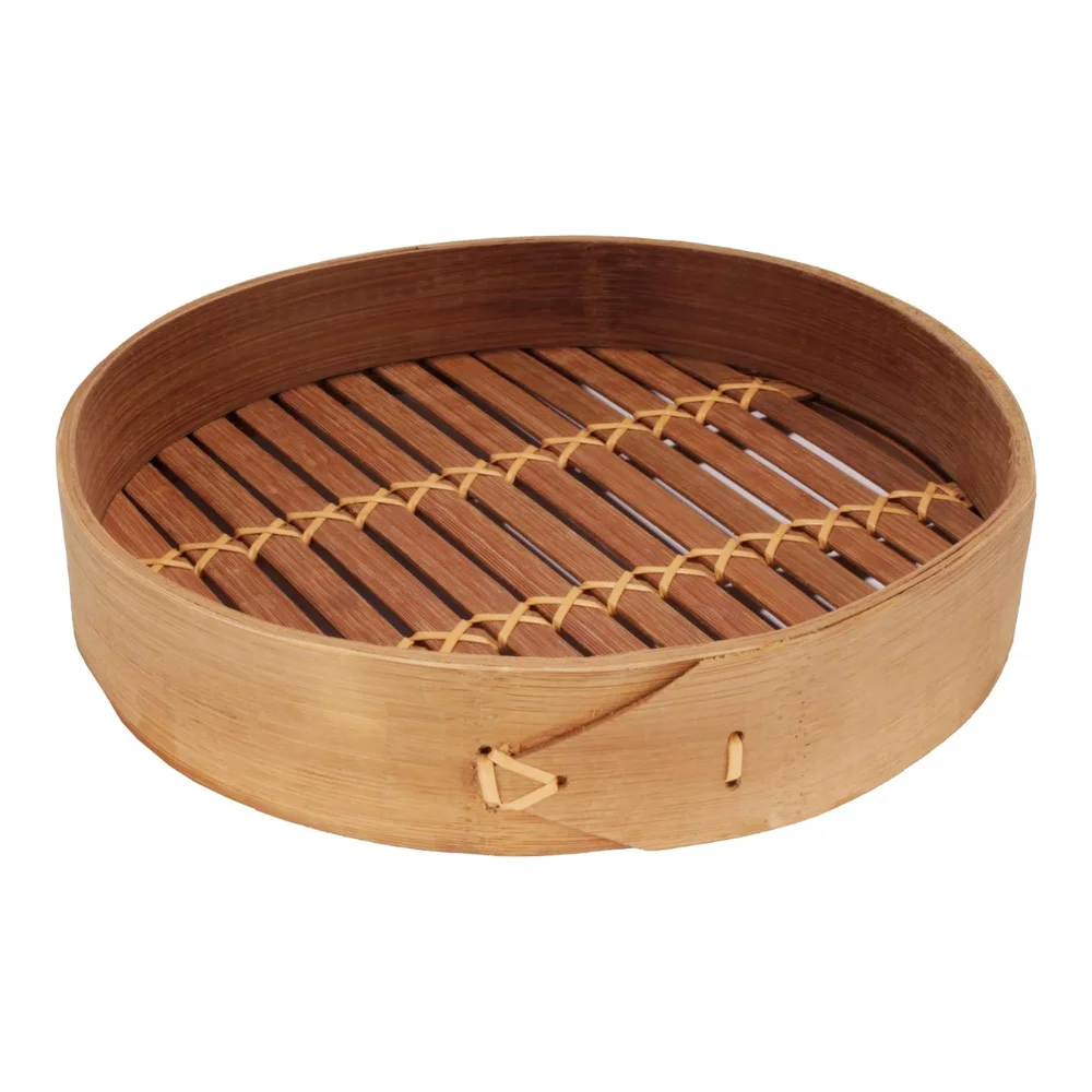 Dumpling Steamer, 8 Inch Bamboo Dim Sum or Bao, Baozi Steamer Basket Mini Bamboo Steamer with Lid Made in Vietnam