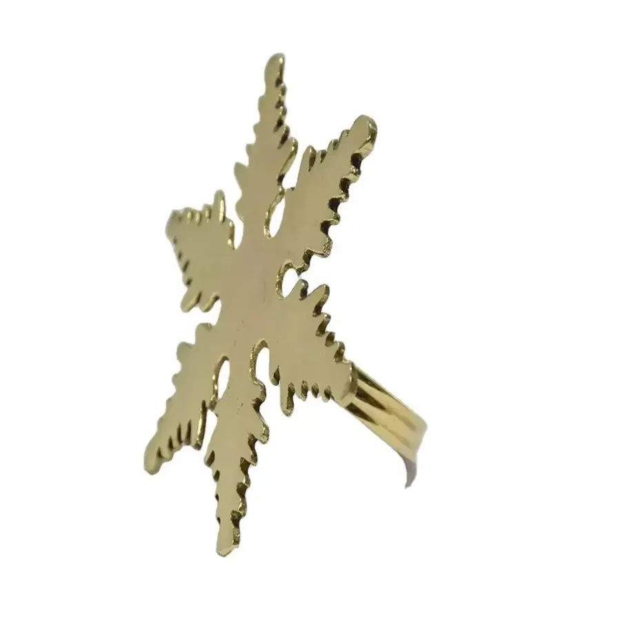 Prime Quality Metal Aluminium Decorative Napkin Holder Gold Snowflake Napkin Ring for Tableware Napkin Accessories