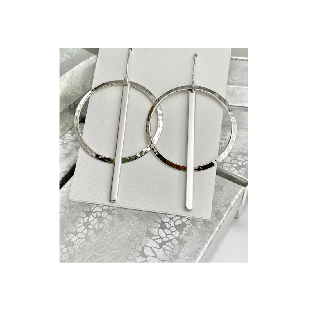 2021 September Latest Two metal earrings Chinese Jade Hong Kong Costume jewelry Small Square Texture Geometrically Earrings