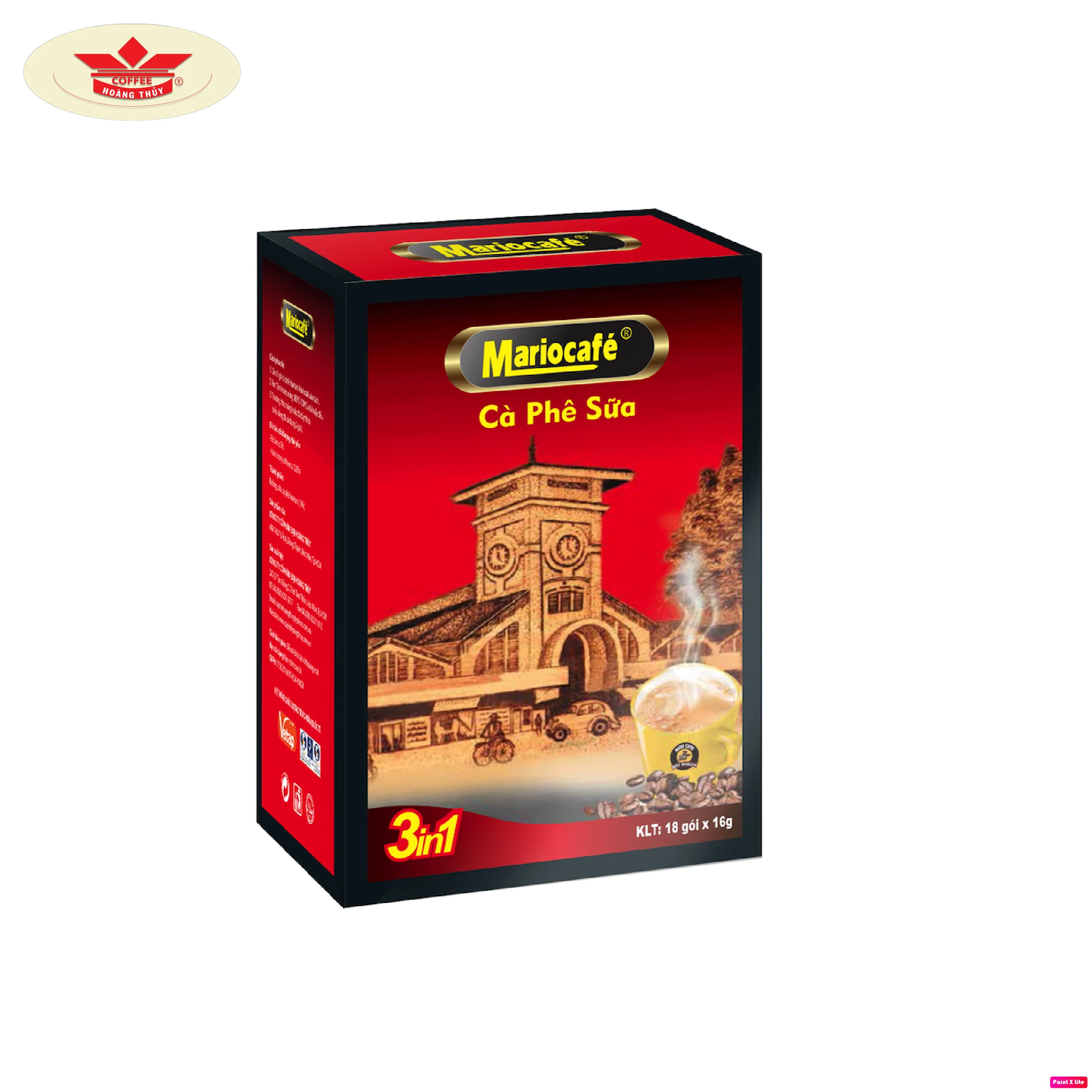 ISO 9001:2015 Certification Premium Feature 3 In 1 Instant Coffee MARIO CAFE with HACCP Vietnam Origin Convenient Use 16g/Sac