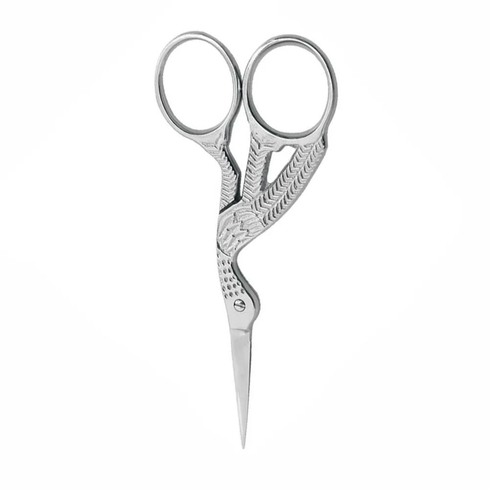 Light Weight Stainless Steel Fancy Embroidery Scissors Stork Scissors With Needle Point And Comfortable Mini Scissor