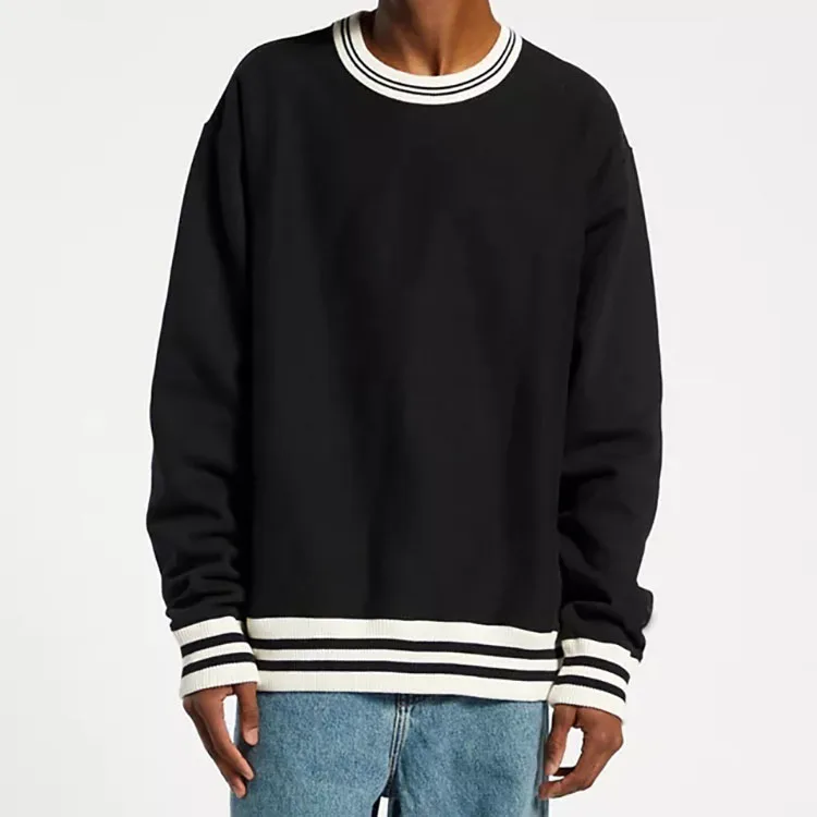 Sweatshirt 2023 Man Sweatshirt Fleece Inside Pullover 100% Cotton Heavy Weight Crew Neck Jumper Men Sweatshirt