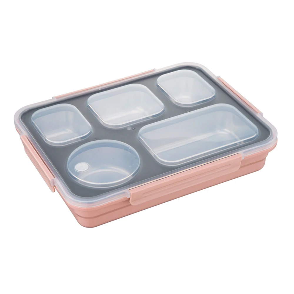 304 Stainless Steel Water Injection Thermal Insulation Bento Box Lunch Containers for Adults Men Women with 5 Compartments