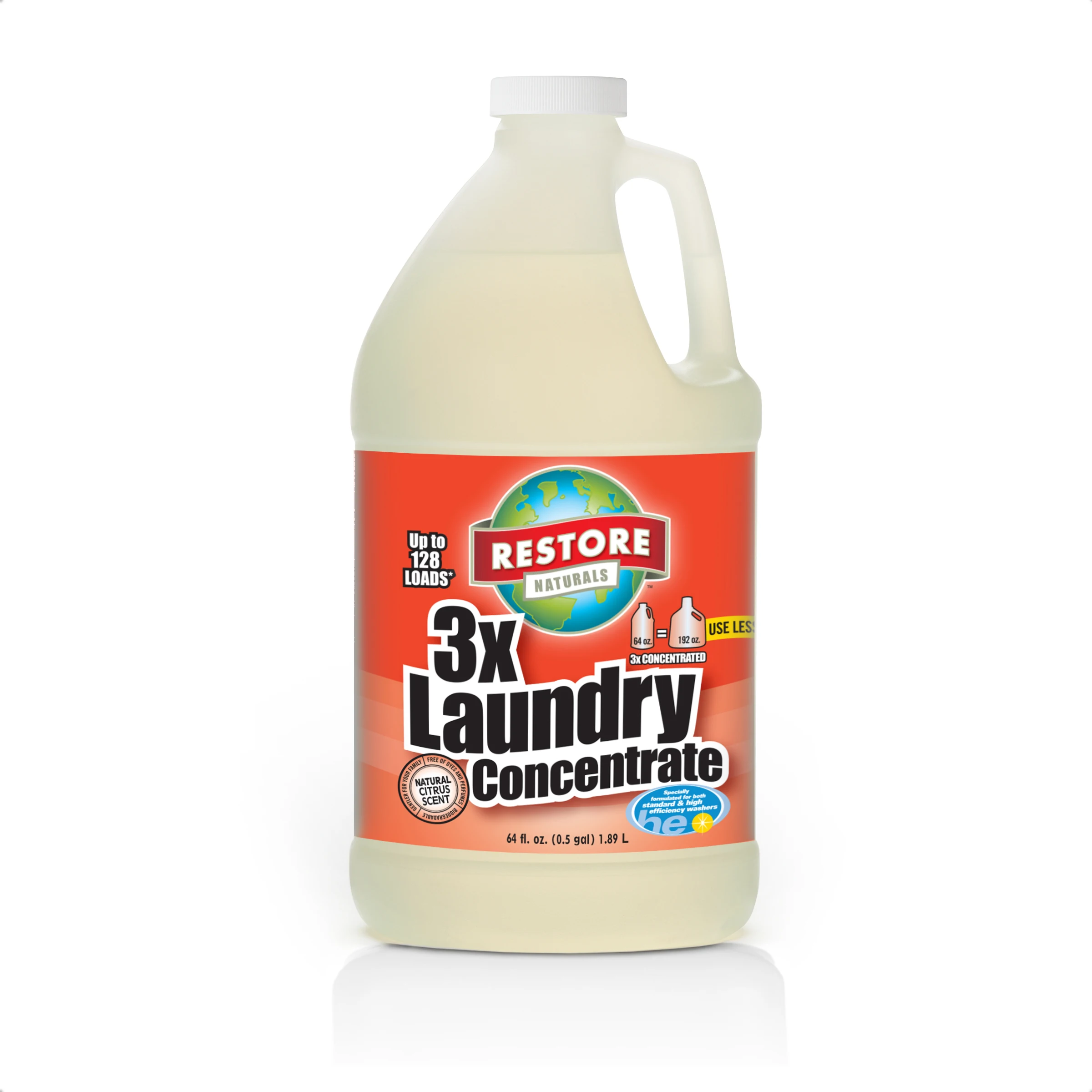 A Biodegradable, Renewable 3X Laundry Detergent Concentrate (64 fl. oz. / 6 pack)