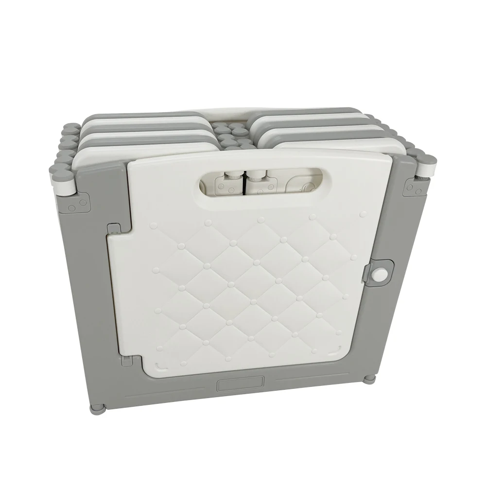 ABST Baby Connection Play Yard 14 Panels Foldable  Game Panel and Gate W/Safety Lock Adjustable Shape Kids Safety Play Center