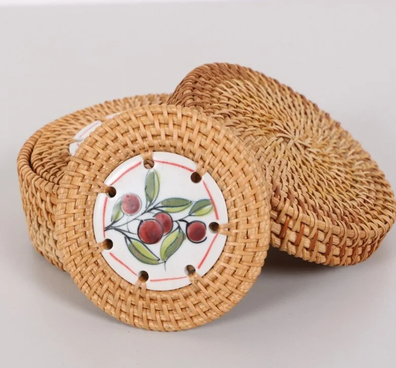 Coasters, Decorative Accessories, Home Decor, Rattan, Bamboo, Supla, Glass Accessory Hot Sales 2024