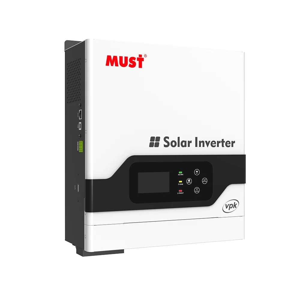 MUST off solar inverter with pwm charge controller PV18 VPK 3kw 24VDC Pure Sine Wave hybrid  silver color
