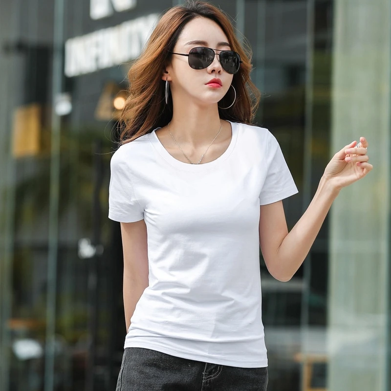 100% organic cotton custom printing puff print t shirt for Girls  Wholesale Womens Custom printed regular oversize