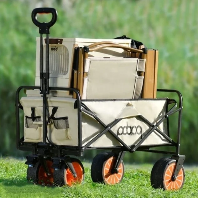 Electric Trolley Cart with Motorized Wheels For Travel Electric Outdoor Utility Hand Truck Camping Cart with Battery