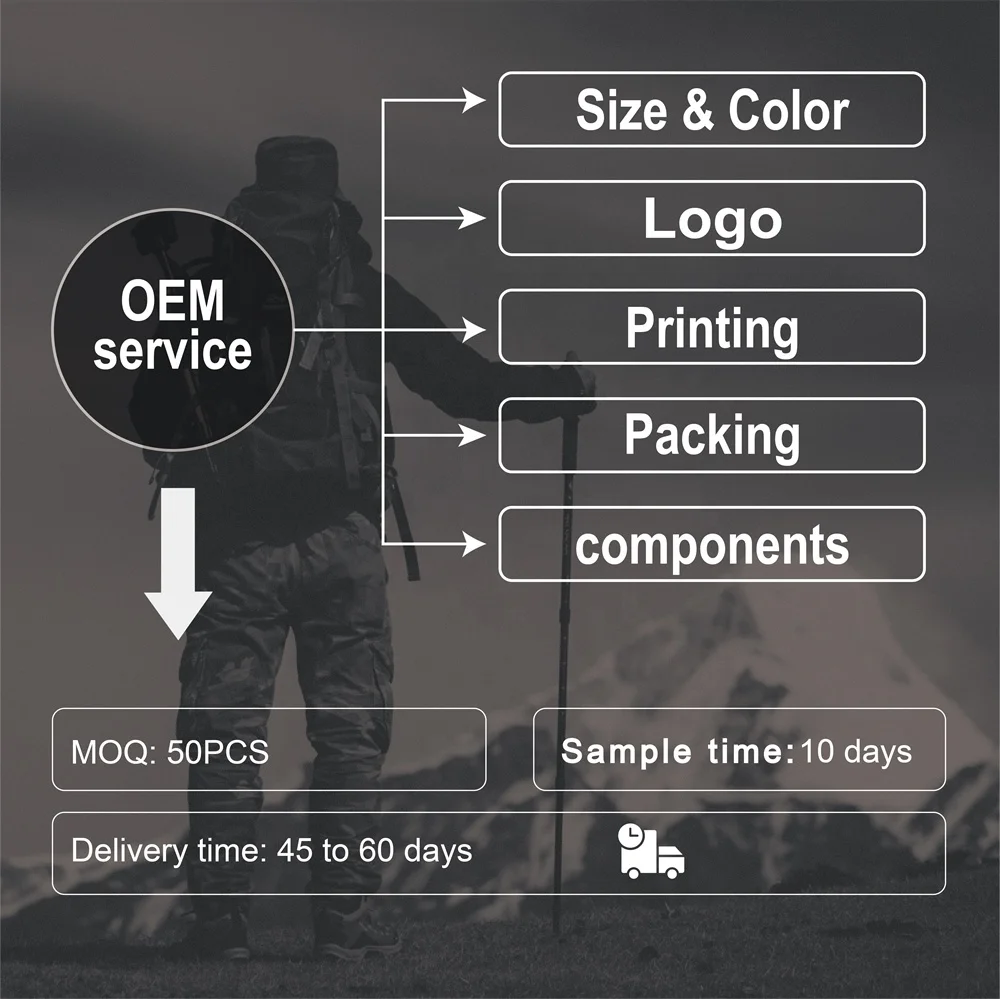 Custom Logo & Color Trekking Poles Carbon Fiber EVA Foam Rotating Lock Trekking Poles Tungsten Tip 3 section Walking Sticks